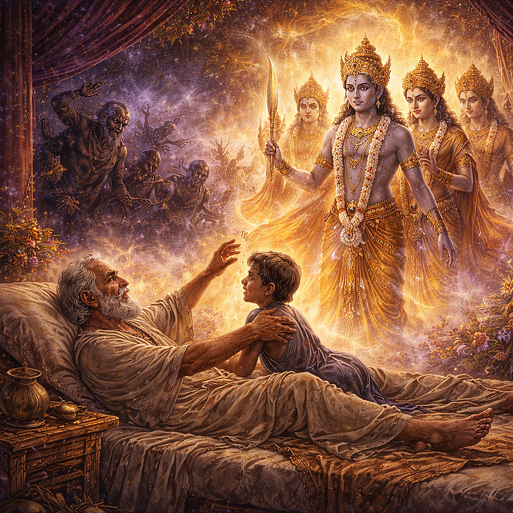 Ajāmila-mokṣa-līlā — enlarged view